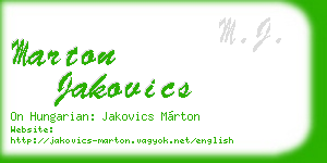 marton jakovics business card